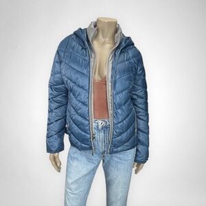 KENNETH COLE Quilted Short Puffer Hooded Coat M